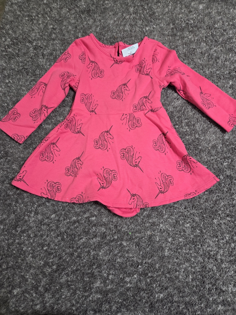 Cat & Jack Hot Pink Unicorn Long-Sleeve Skater Dress W/ Bottoms